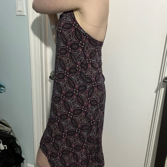 Harlow purple geometrical patterned asymmetrical beach dress - Picture 3 of 9